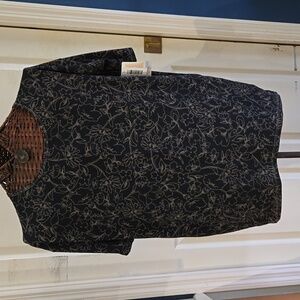 LulaRoe Floral Black and Gray Oversized T-Shirt-Size XS